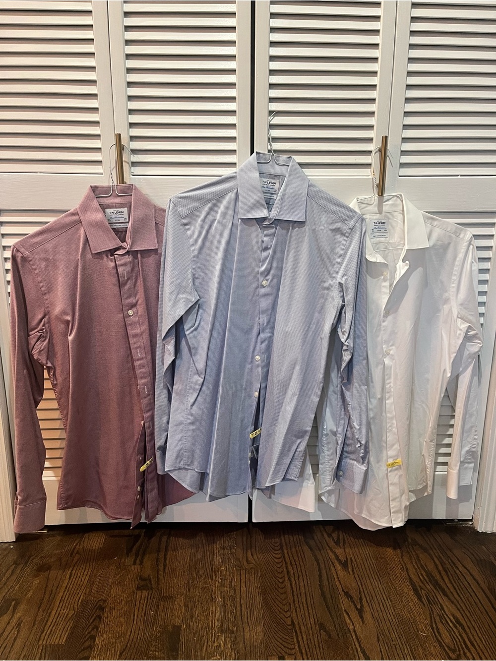 T.M.Lewin Men's Dress Shirts - Burgundy, Light Blue, White